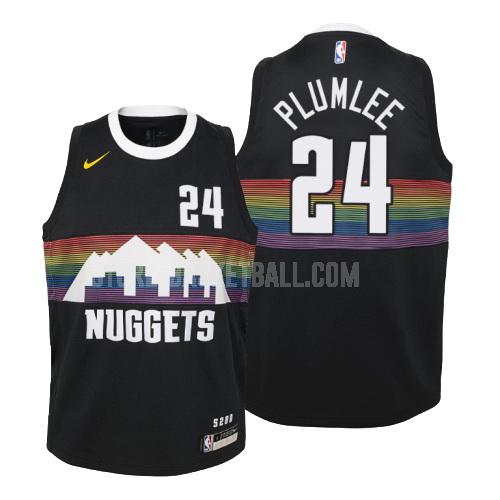 2019-20 denver nuggets mason plumlee 24 black city edition youth replica jersey