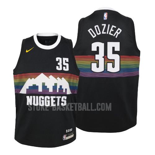 2019-20 denver nuggets p j dozier 35 black city edition youth replica jersey