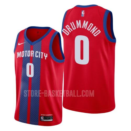 2019-20 detroit pistons andre drummond 0 red city edition men's replica jersey