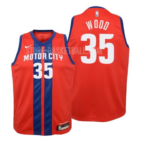 2019-20 detroit pistons christian wood 35 red city edition youth replica jersey