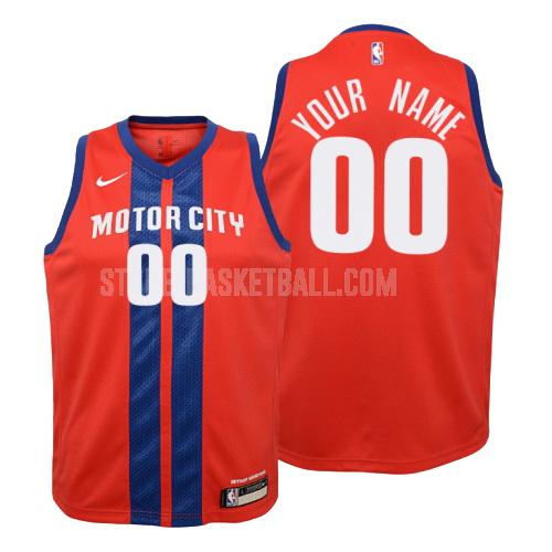 2019-20 detroit pistons custom red city edition youth replica jersey