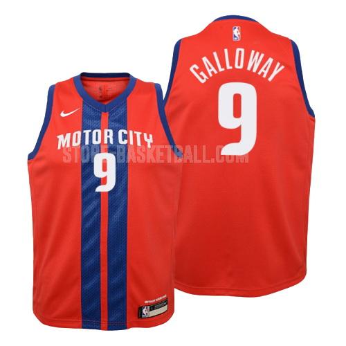 2019-20 detroit pistons langston galloway 9 red city edition youth replica jersey