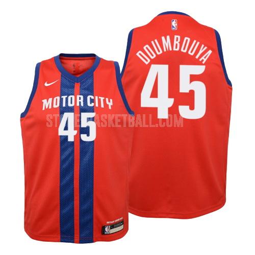 2019-20 detroit pistons sekou doumbouya 45 red city edition youth replica jersey