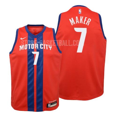 2019-20 detroit pistons thon maker 7 red city edition youth replica jersey