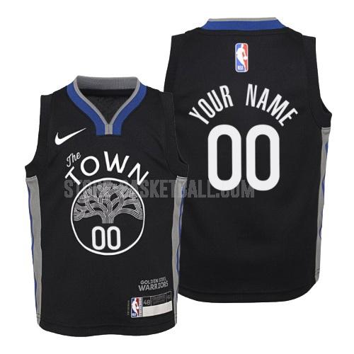 2019-20 golden state warriors custom black city edition youth replica jersey