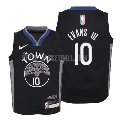 2019-20 golden state warriors jacob evans iii 10 black city edition youth replica jersey