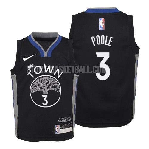 2019-20 golden state warriors jordan poole 3 black city edition youth replica jersey