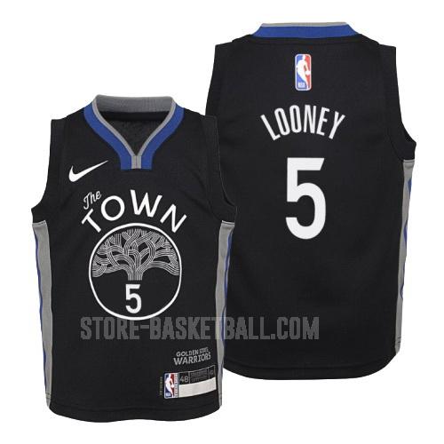 2019-20 golden state warriors kevon looney 5 black city edition youth replica jersey
