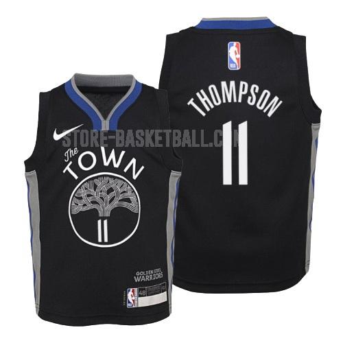 2019-20 golden state warriors klay thompson 11 black city edition youth replica jersey