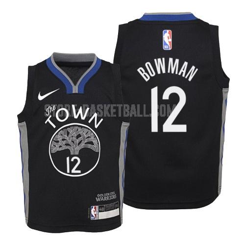 2019-20 golden state warriors ky bowman 12 black city edition youth replica jersey