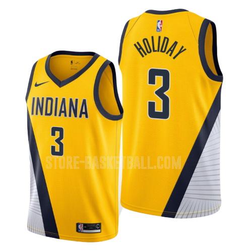 2019-20 indiana pacers aaron holiday 3 yellow statement men's replica jersey