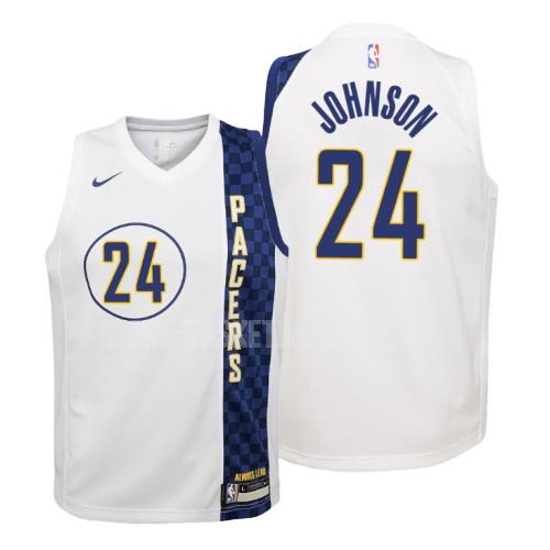 2019-20 indiana pacers alize johnson 24 white city edition youth replica jersey