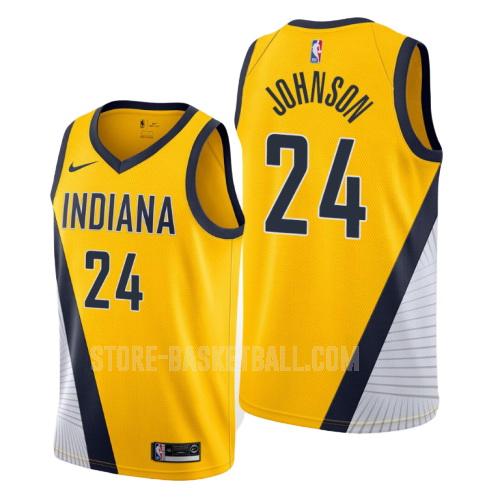 2019-20 indiana pacers alize johnson 24 yellow statement men's replica jersey