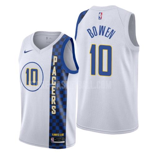 2019-20 indiana pacers brian bowen 10 white city edition men's replica jersey