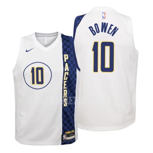 2019-20 indiana pacers brian bowen 10 white city edition youth replica jersey