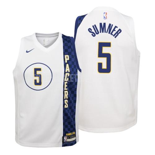 2019-20 indiana pacers edmond sumner 5 white city edition youth replica jersey