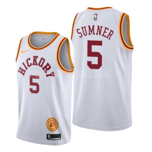 2019-20 indiana pacers edmond sumner 5 white classic edition men's replica jersey