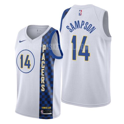 2019-20 indiana pacers jakarr sampson 14 white city edition men's replica jersey
