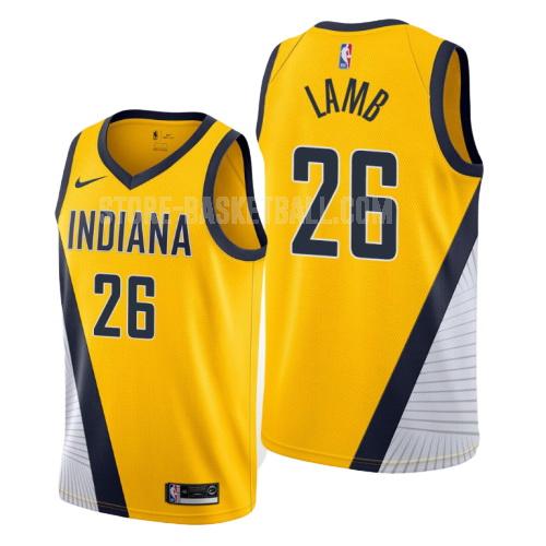 2019-20 indiana pacers jeremy lamb 26 yellow statement men's replica jersey