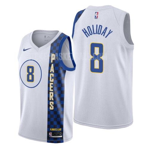 2019-20 indiana pacers justin holiday 8 white city edition men's replica jersey