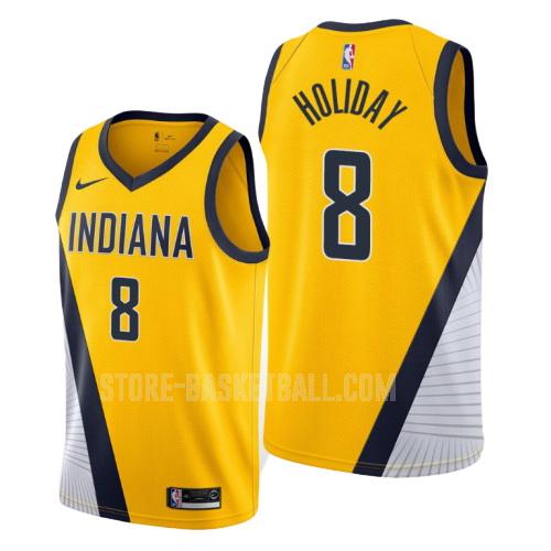 2019-20 indiana pacers justin holiday 8 yellow statement men's replica jersey