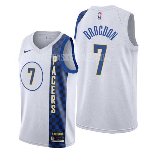 2019-20 indiana pacers malcolm brogdon 7 white city edition men's replica jersey