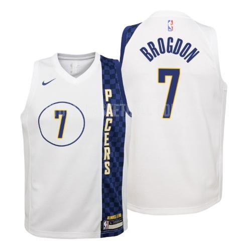 2019-20 indiana pacers malcolm brogdon 7 white city edition youth replica jersey