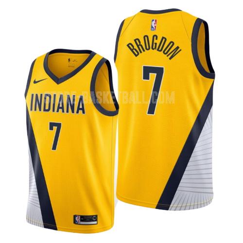 2019-20 indiana pacers malcolm brogdon 7 yellow statement men's replica jersey