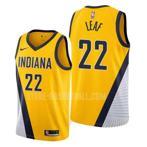 2019-20 indiana pacers tj leaf 22 yellow statement men's replica jersey