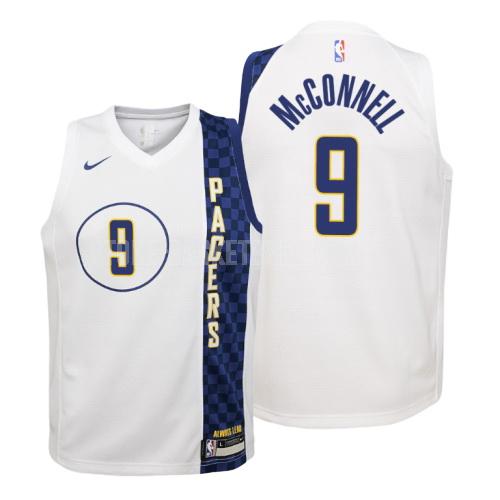 2019-20 indiana pacers tj mcconnell 9 white city edition youth replica jersey
