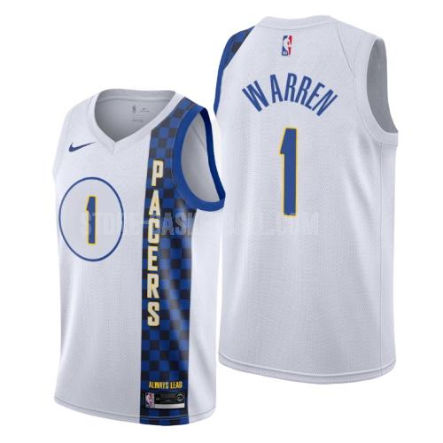 2019-20 indiana pacers tj warren 1 white city edition men's replica jersey