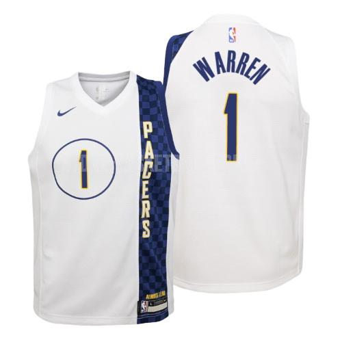 2019-20 indiana pacers tj warren 1 white city edition youth replica jersey