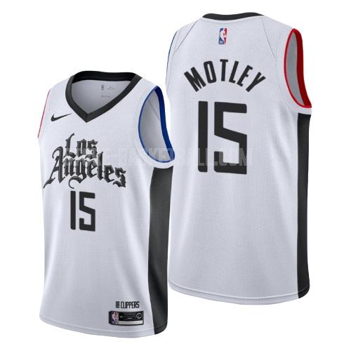2019-20 los angeles clippers johnathan motley 15 white city edition men's replica jersey