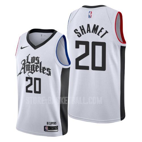 2019-20 los angeles clippers landry shamet 20 white city edition men's replica jersey