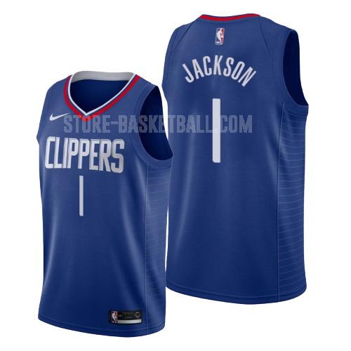 2019-20 los angeles clippers reggie jackson 1 blue icon men's replica jersey