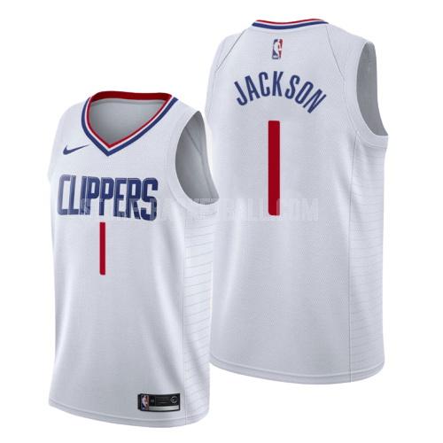 2019-20 los angeles clippers reggie jackson 1 white association men's replica jersey