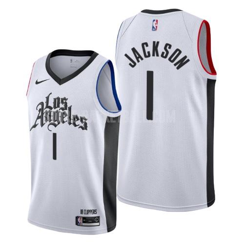 2019-20 los angeles clippers reggie jackson 1 white city edition men's replica jersey