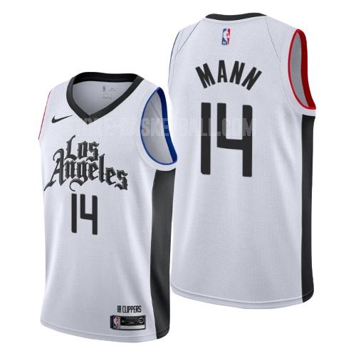 2019-20 los angeles clippers terance mann 14 white city edition men's replica jersey