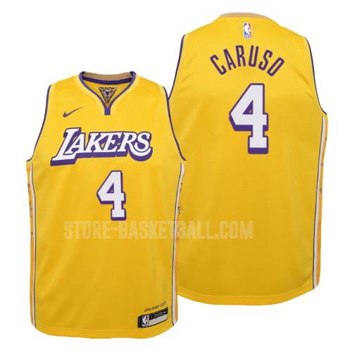 2019-20 los angeles lakers alex caruso 4 yellow city edition youth replica jersey
