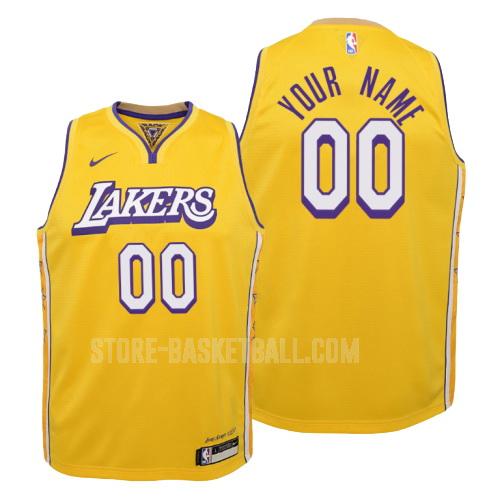 2019-20 los angeles lakers custom yellow city edition youth replica jersey