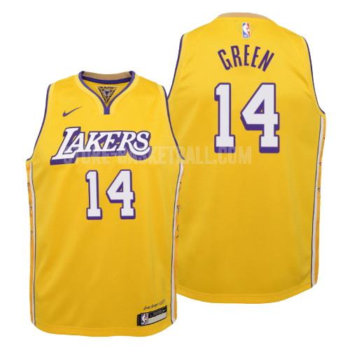 2019-20 los angeles lakers danny green 14 yellow city edition youth replica jersey