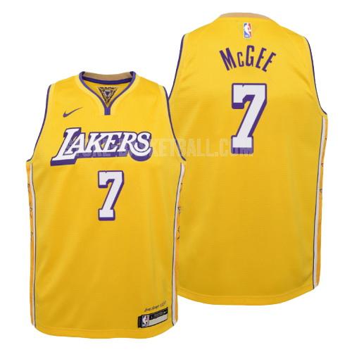 2019-20 los angeles lakers javale mcgee 7 yellow city edition youth replica jersey