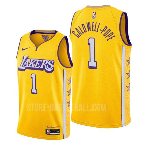 2019-20 los angeles lakers kentavious caldwell-pope 1 yellow city edition men's replica jersey