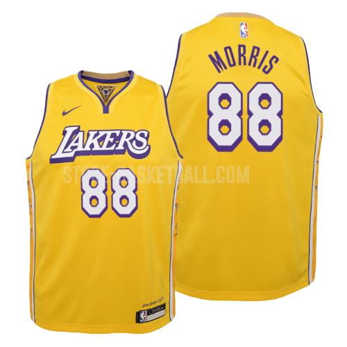 2019-20 los angeles lakers markieff morris 88 yellow city edition youth replica jersey