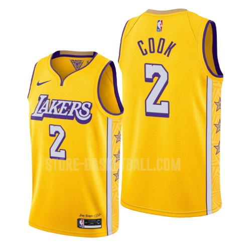 2019-20 los angeles lakers quinn cook 2 yellow city edition men's replica jersey