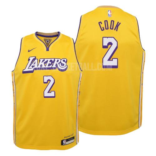 2019-20 los angeles lakers quinn cook 2 yellow city edition youth replica jersey