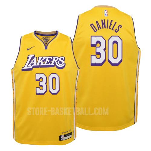 2019-20 los angeles lakers troy daniels 30 yellow city edition youth replica jersey