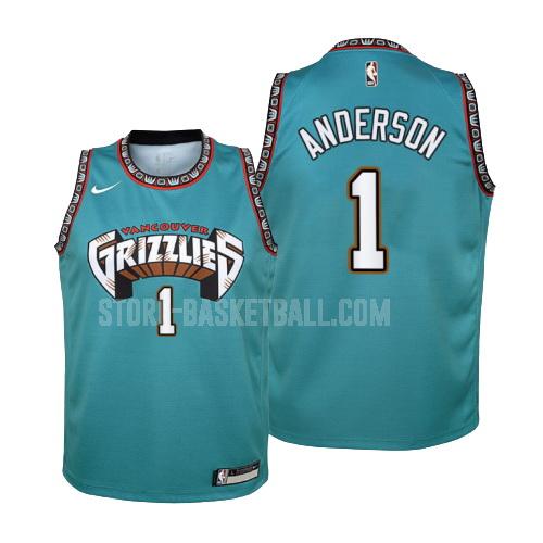 2019-20 memphis grizzlies kyle anderson 1 malachite green hardwood classics youth replica jersey