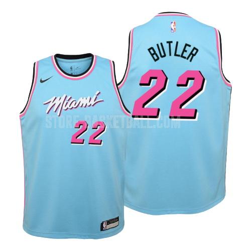2019-20 miami heat jimmy butler 22 blue city edition youth replica jersey