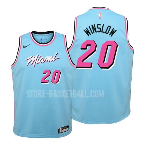2019-20 miami heat justise winslow 20 blue city edition youth replica jersey